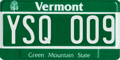 VT license plate YSQ009