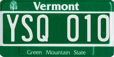 VT license plate YSQ010