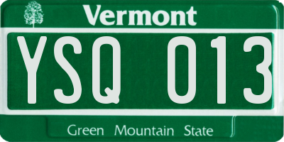 VT license plate YSQ013