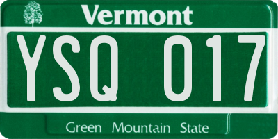 VT license plate YSQ017