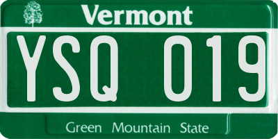 VT license plate YSQ019