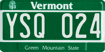 VT license plate YSQ024