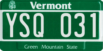 VT license plate YSQ031