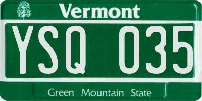 VT license plate YSQ035