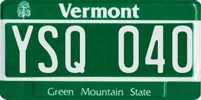 VT license plate YSQ040