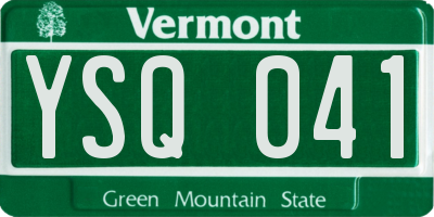 VT license plate YSQ041