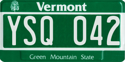 VT license plate YSQ042