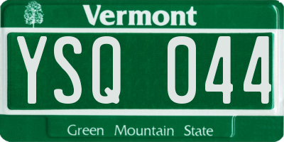 VT license plate YSQ044
