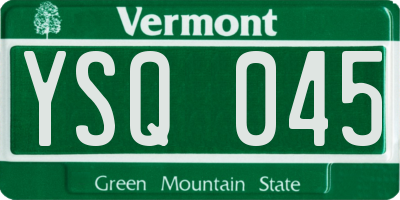 VT license plate YSQ045