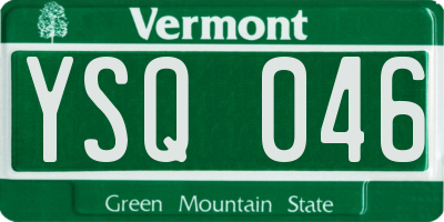 VT license plate YSQ046