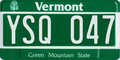 VT license plate YSQ047