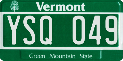 VT license plate YSQ049