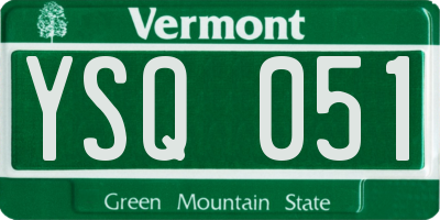 VT license plate YSQ051