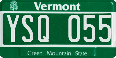 VT license plate YSQ055