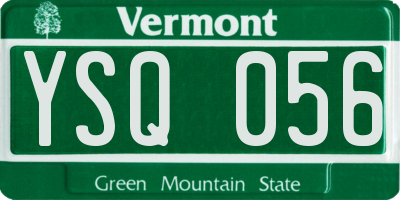 VT license plate YSQ056