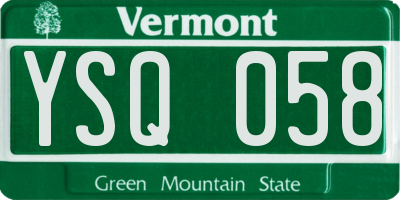 VT license plate YSQ058