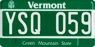 VT license plate YSQ059