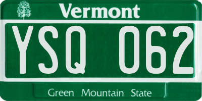 VT license plate YSQ062