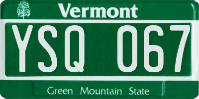 VT license plate YSQ067