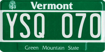 VT license plate YSQ070