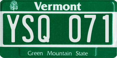 VT license plate YSQ071