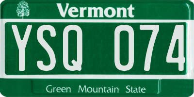 VT license plate YSQ074