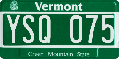 VT license plate YSQ075