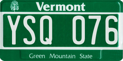 VT license plate YSQ076