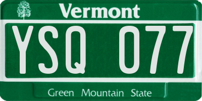 VT license plate YSQ077