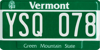 VT license plate YSQ078