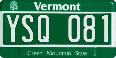 VT license plate YSQ081