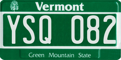 VT license plate YSQ082