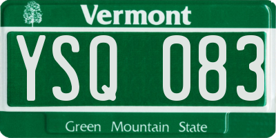 VT license plate YSQ083