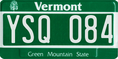 VT license plate YSQ084