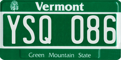 VT license plate YSQ086
