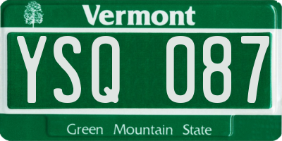 VT license plate YSQ087