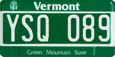 VT license plate YSQ089