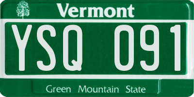 VT license plate YSQ091