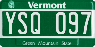 VT license plate YSQ097