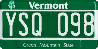 VT license plate YSQ098