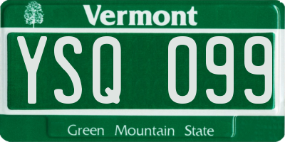 VT license plate YSQ099