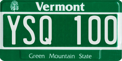 VT license plate YSQ100
