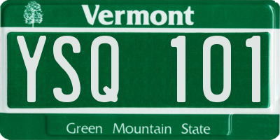 VT license plate YSQ101