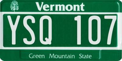 VT license plate YSQ107