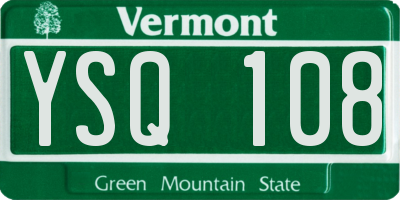 VT license plate YSQ108