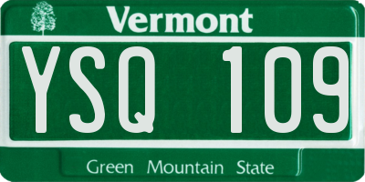VT license plate YSQ109