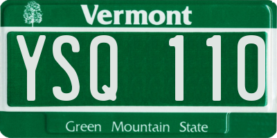 VT license plate YSQ110