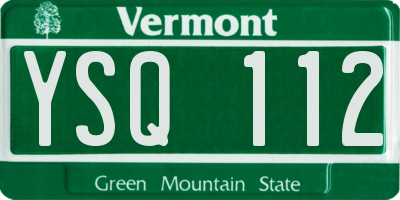VT license plate YSQ112