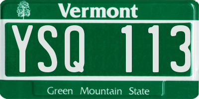 VT license plate YSQ113