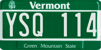 VT license plate YSQ114